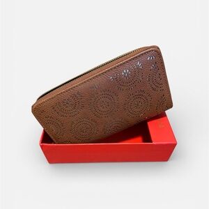 Guess Tan Wallet with Laser-Cut Design
